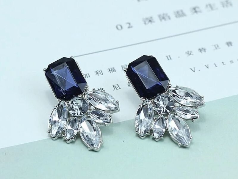 Blush Blue Crystal Studs